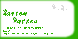 marton mattes business card
